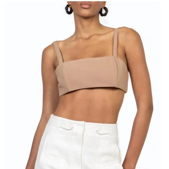 Ronny Kobo Como Crop Top In Tan - Picture 1 of 5